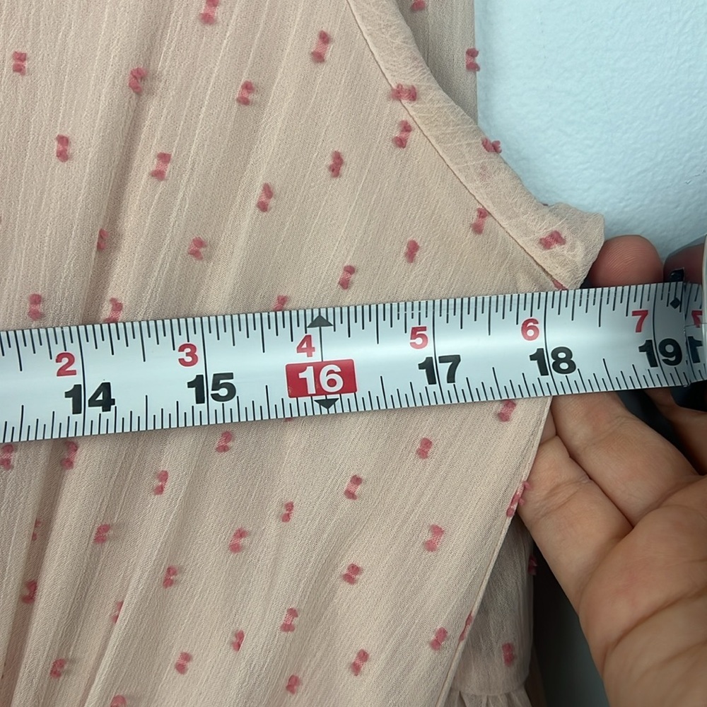Taylor size 10 long sleeve tiered pink v neck belted maxi dress - Picture 7 of 10